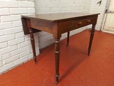 Victorian Antique Drop Leaf Gate Leg Table with Castors and Turned Legs