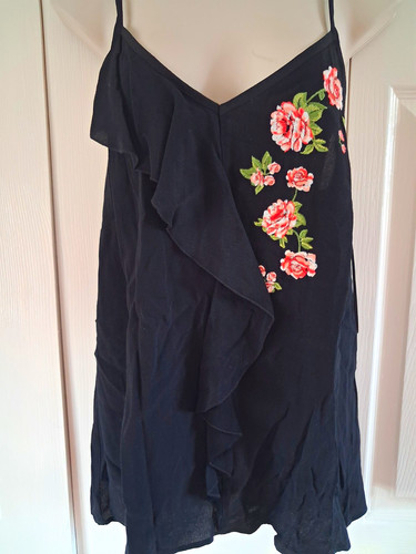 Tesco black floral embroidered - tesco,