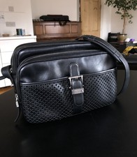 Mont Blanc Meisterstuck Jacquard Leather Mens Crossbody Bag Black Diamond Cut