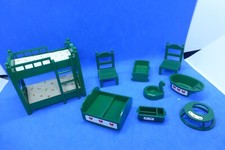Vintage sylvanian families epoch green furniture bedroom nursery bundle