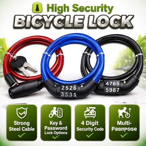 Cable bike lock combination - cable,