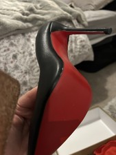 Black High Leather Red Sole