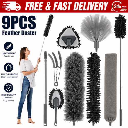 Feather duster set - feather, extendable