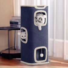 LARGE Cat Tree Tower with Condo Plush Perches & Cat Scratching Post Blue