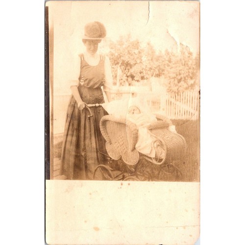 Rppc postcard woman - woman, baby