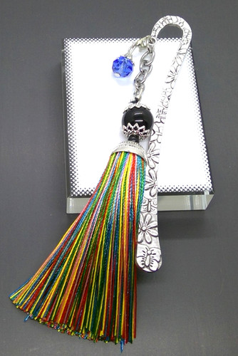 Crystal beaded tassel metal - crystal,
