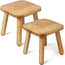 2 Pack Wooden Stool Plant