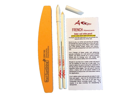 Under nail white - nail, pencil