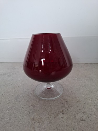 Vintage red brandy glass - vintage,