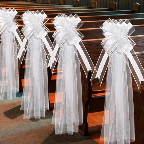 Set large wedding pew bows - large,