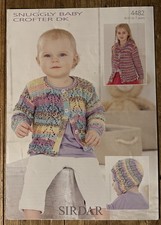 Sirdar Snuggly Baby Crofter DK Pattern 4482 Cardigans  & Bonnet. Birth - 7 years