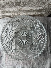 Clear Cut Glass Round Serving Dish/Trifle Dish/Fruit Bowl 9cm deep x top W 20cm