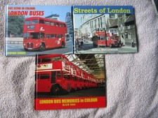 3 HARDBACK COLOUR ALBUMS OF LONDON BUSES, TROLLEYBUSES & TRAMS