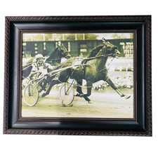 Vtg Harness Racing Framed