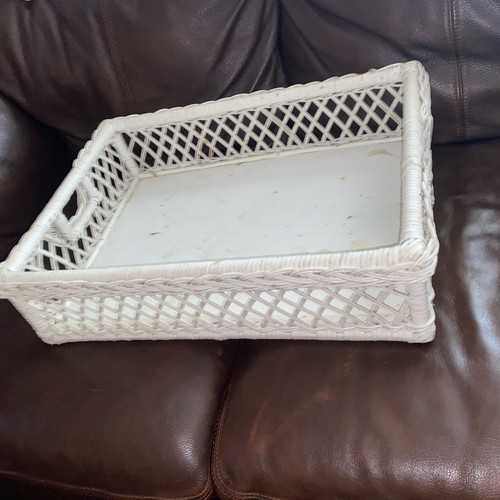 Wicker vintage rattan tray - wicker,