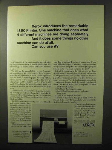 1964 xerox 1860 printer - 1964, ad