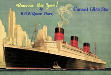 RMS QUEEN MARY VINTAGE A3