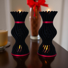 Pair of 16cm Black Ribbed &