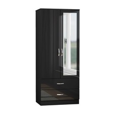 Gloss Mirrored 2 Door Wardrobe
