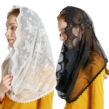 Women Chapel Lace Veils Hot Catholic Head Scarves Wedding Bride Mantilla 