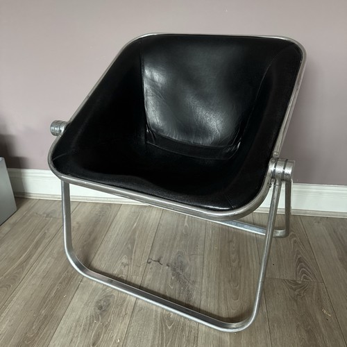 Black leather plona - black, folding