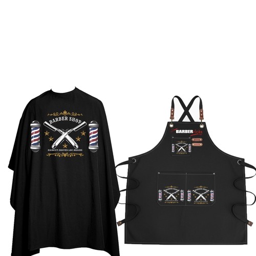 Barbershop apron uniform jeans - barbershop,