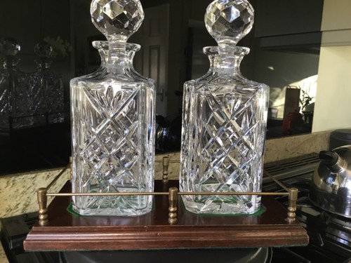 Twin crystal spirit decanters - crystal,