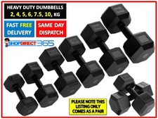 2-10 KG Hex Dumbbells Weight Set Pairs Hand Concrete Plastic GYM Fitness 36-12