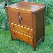 Antique oak Tallboy drawers cupboard washstand linen cupboard 1930s