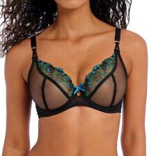 Freya Show Off Bra Black Floral Size 36DD Underwired Plunge Sheer Mesh 401602