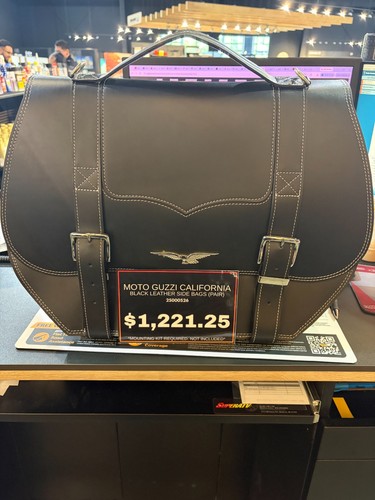Moto guzzi black leather side - moto,