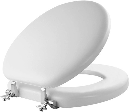 Padded toilet seat with chrome - padded,