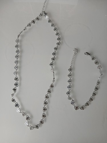 Silver stainless steel heart - steel,
