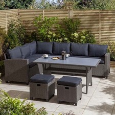 Rowlinson Albany 4 Piece Corner Garden Dining Set Grey & OUTDOOR FURNITURE