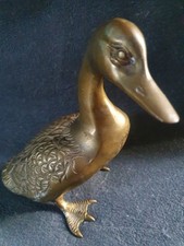 Solid Brass Duck Ornament – Heavy 2kg Figurine – 20cm Tall x 25cm Wide – Vintage