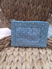 Handy Cath Kidston card holder / purse blue white polka dot in excellent cond