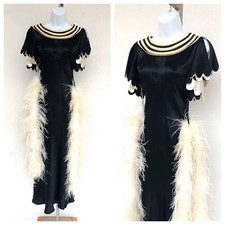 Vintage vtg 1920s satin black - 1920s,