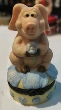 Piggin Forget Me Not  trinket box by David Corbridge 1998 VGC No Box