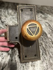 Vtg Door Knob Set Victorian Brass Architectural Salvage