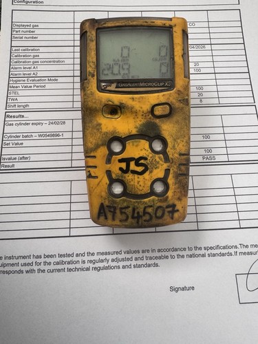 Microclip gas detector - bw,
