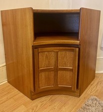 NATHAN Squares Teak Corner Cabinet MCM TV Stand Storage Unit 1970s G Plan Retro