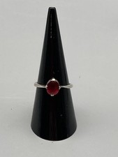 Antique or vintage Silver ring with Garnet stone stamped SIL 25