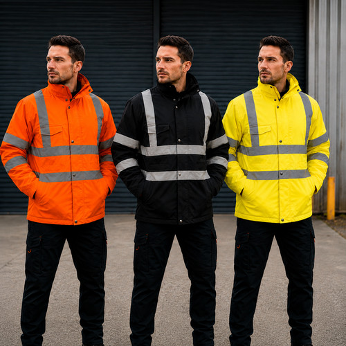 High visibility safety - safety, coat.