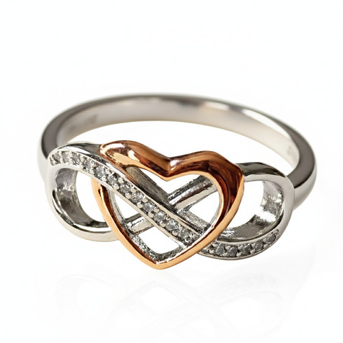 Silver gold heart - silver,