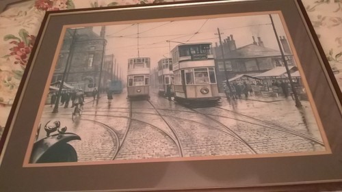 Manchester trams framed print - manchester,