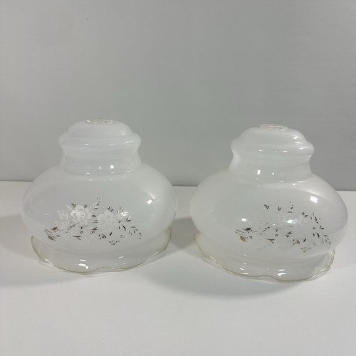 Milk glass lampshade - milk, pair