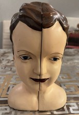 Antiqued Split Art Deco Head