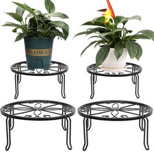 MUAEEOK 4 Pack Black Metal Potted Plant Stands for Indoor and Outdoor Plants 9.