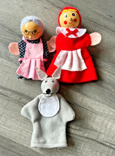 3 x Finger Puppets Wooden