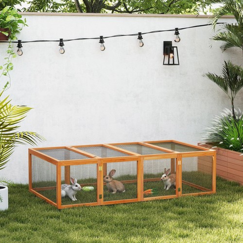 Wooden rabbit hutch cage - wooden,
